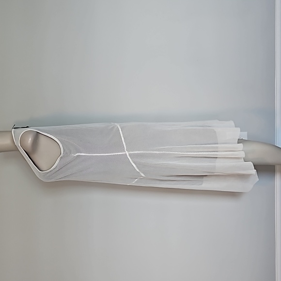 DKNY white mesh asymmetrical dress with black lining-M - Picture 2 of 8